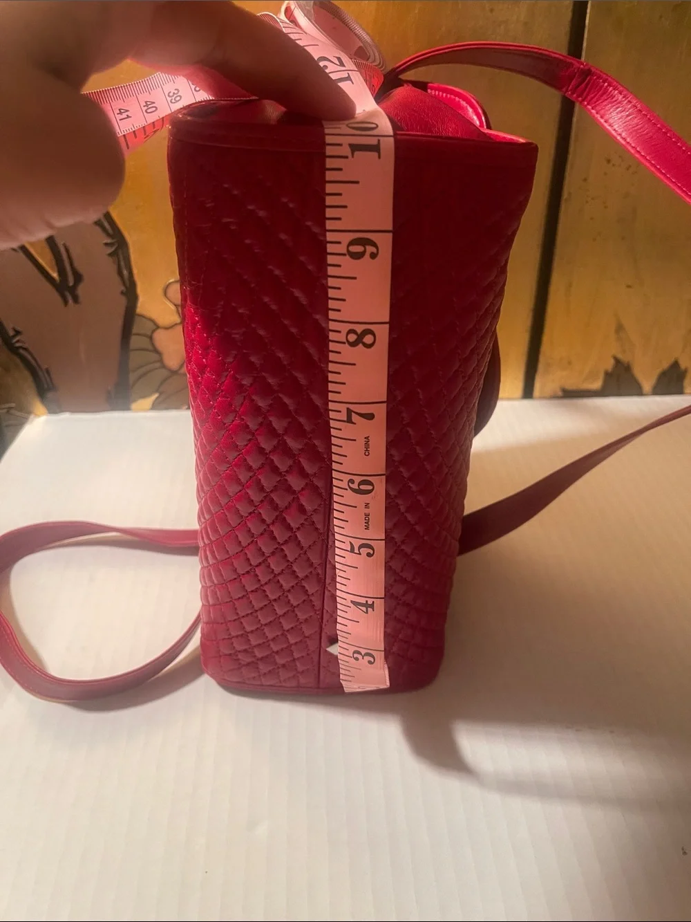 Bally Quilted Red Top-Handle Shoulder Bag